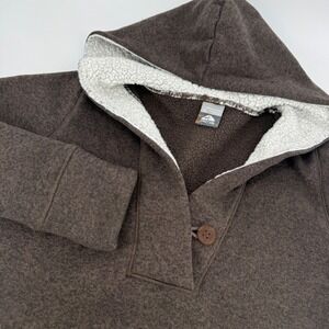 Nike ACG Women's XL Fleece Hoodie Pullover Sherpa Lined Brown Y2K